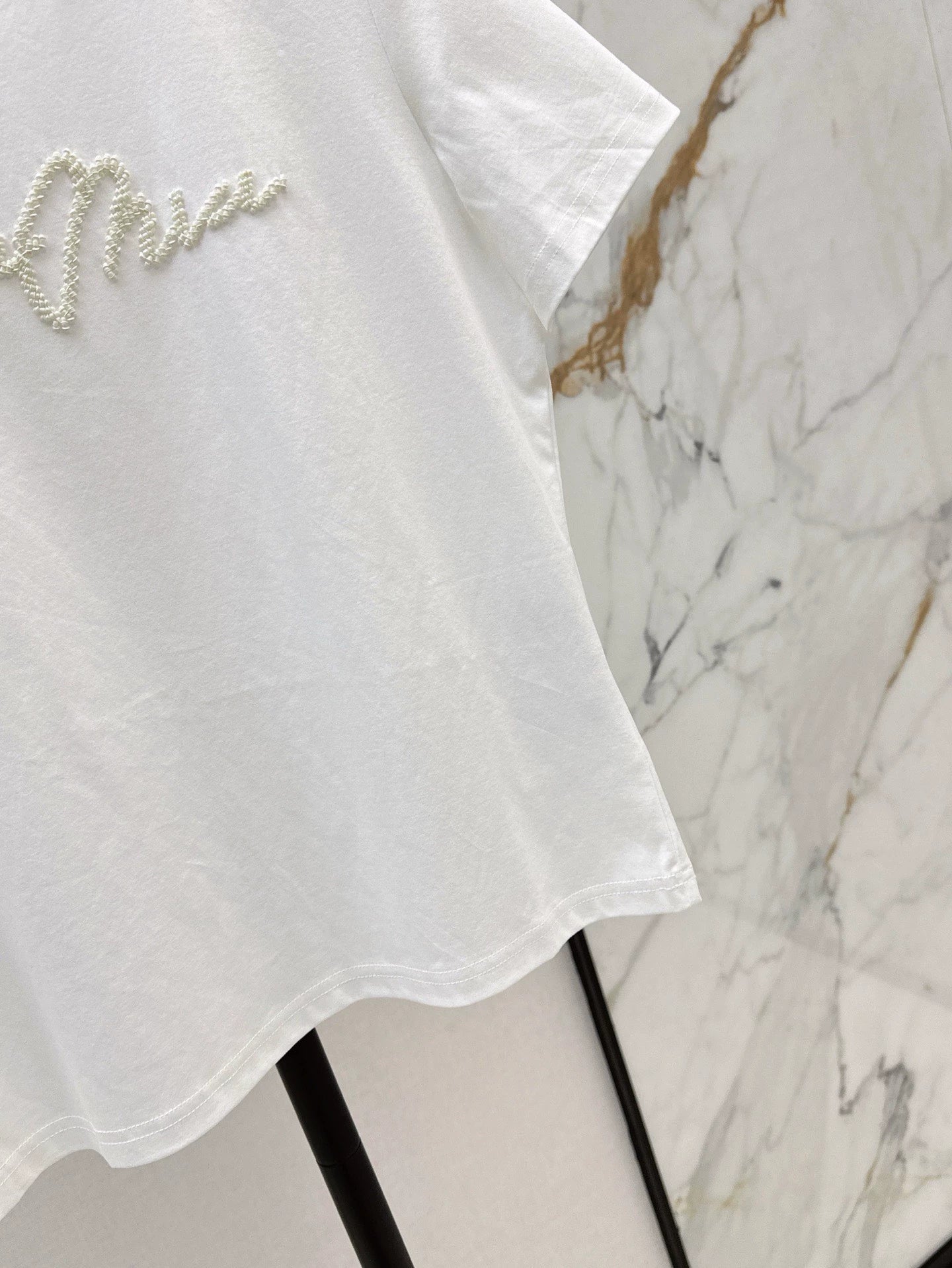 M 25 spring and summer new beaded short-sleeved T-shirt