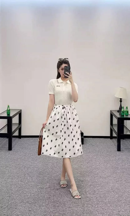 M 25 Hollow knitted lapel short-sleeved top!