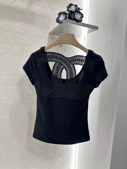 C 25 New Cutout Embroidery Top