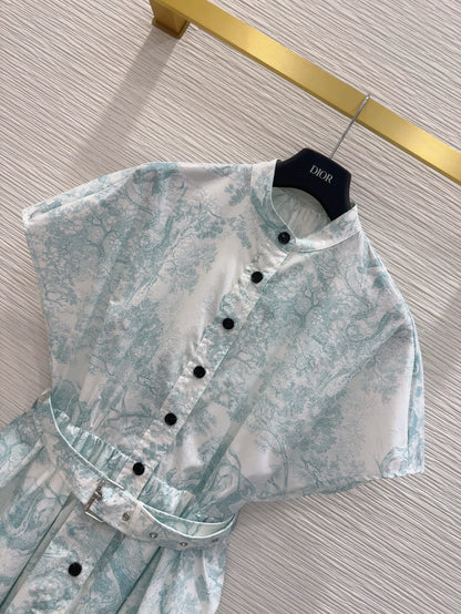 D 25 New Jungle Animal Print Short Sleeve Dress