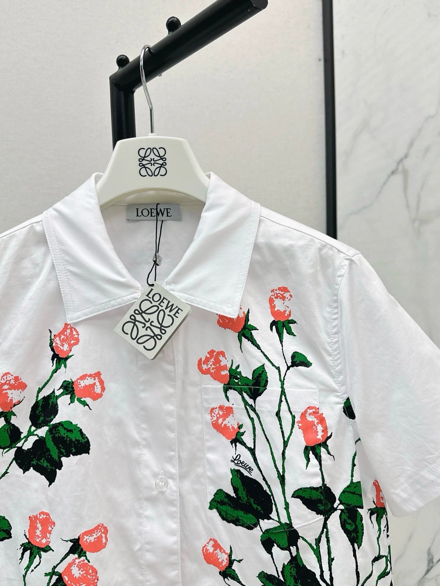 Chemise à manches courtes à motifs imprimés LO 25, nouvelle collection vacances printemps/été 
