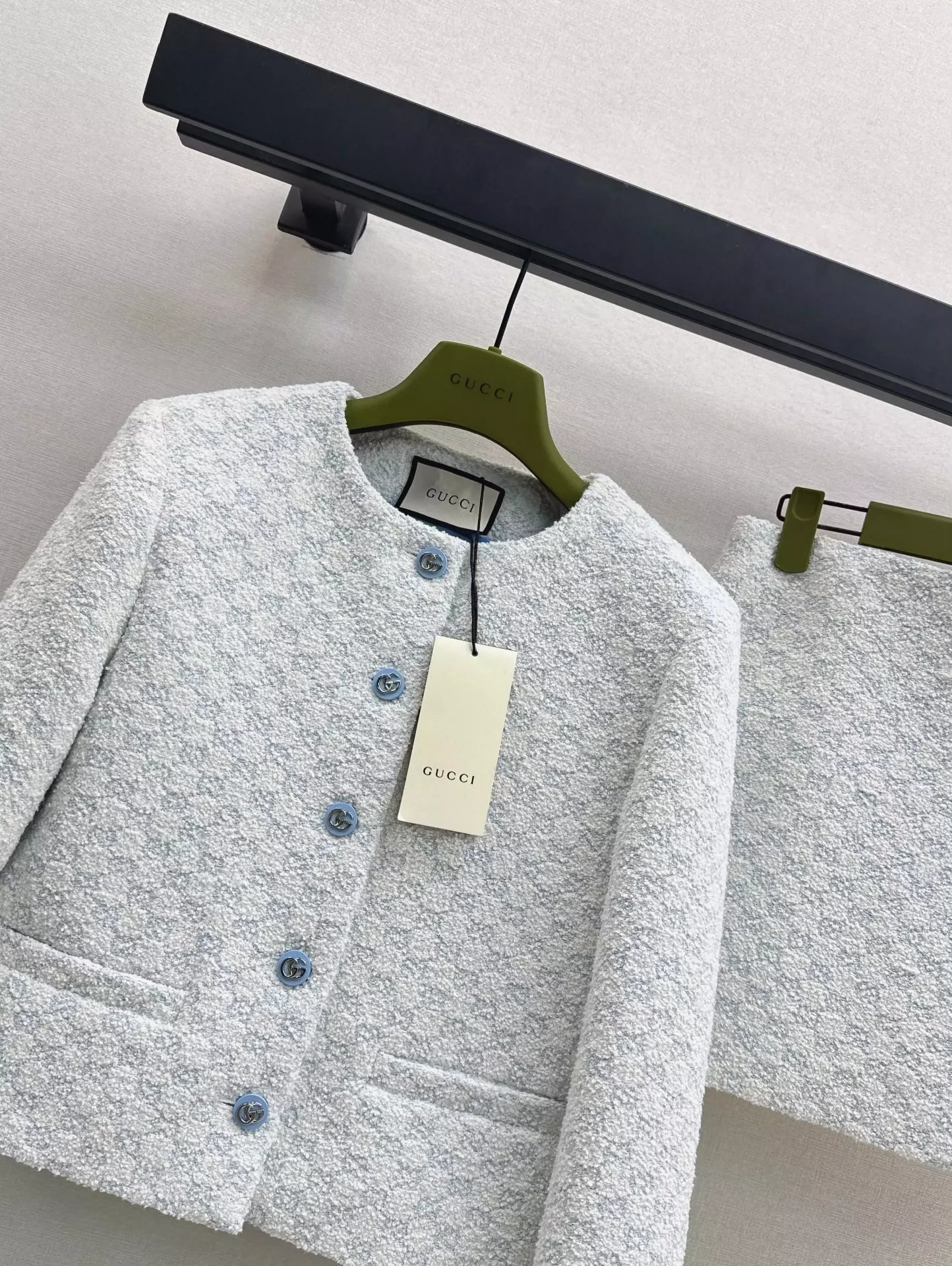 G 25 Autumn and Winter New Lady Temperament Suit Braided Round Neck Jacket + Skirt Suit