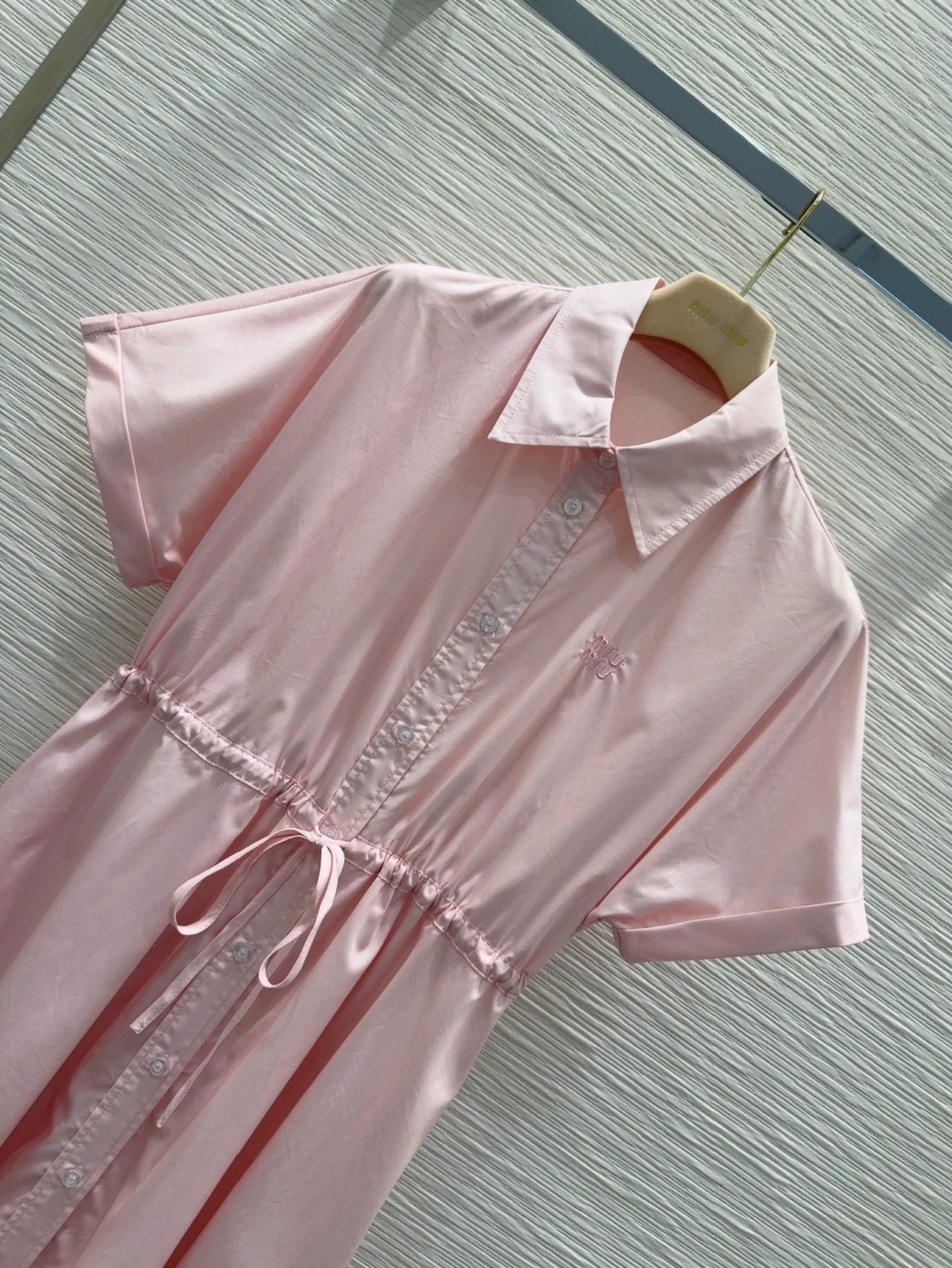 M 25 new embroidered letters tied short-sleeved shirt dresses