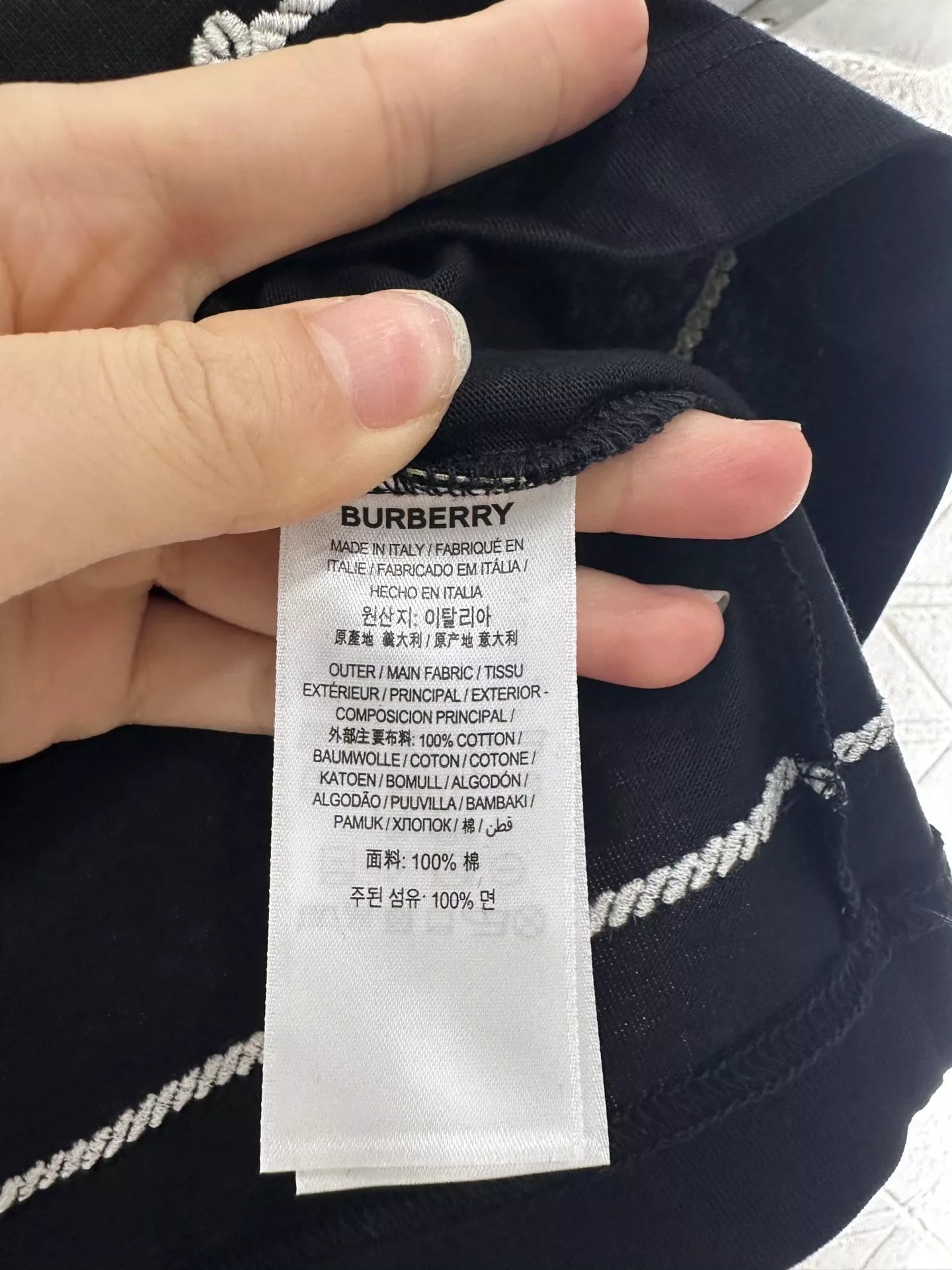 BRU 25ss New round neck embroidered knot short-sleeved T-shirt