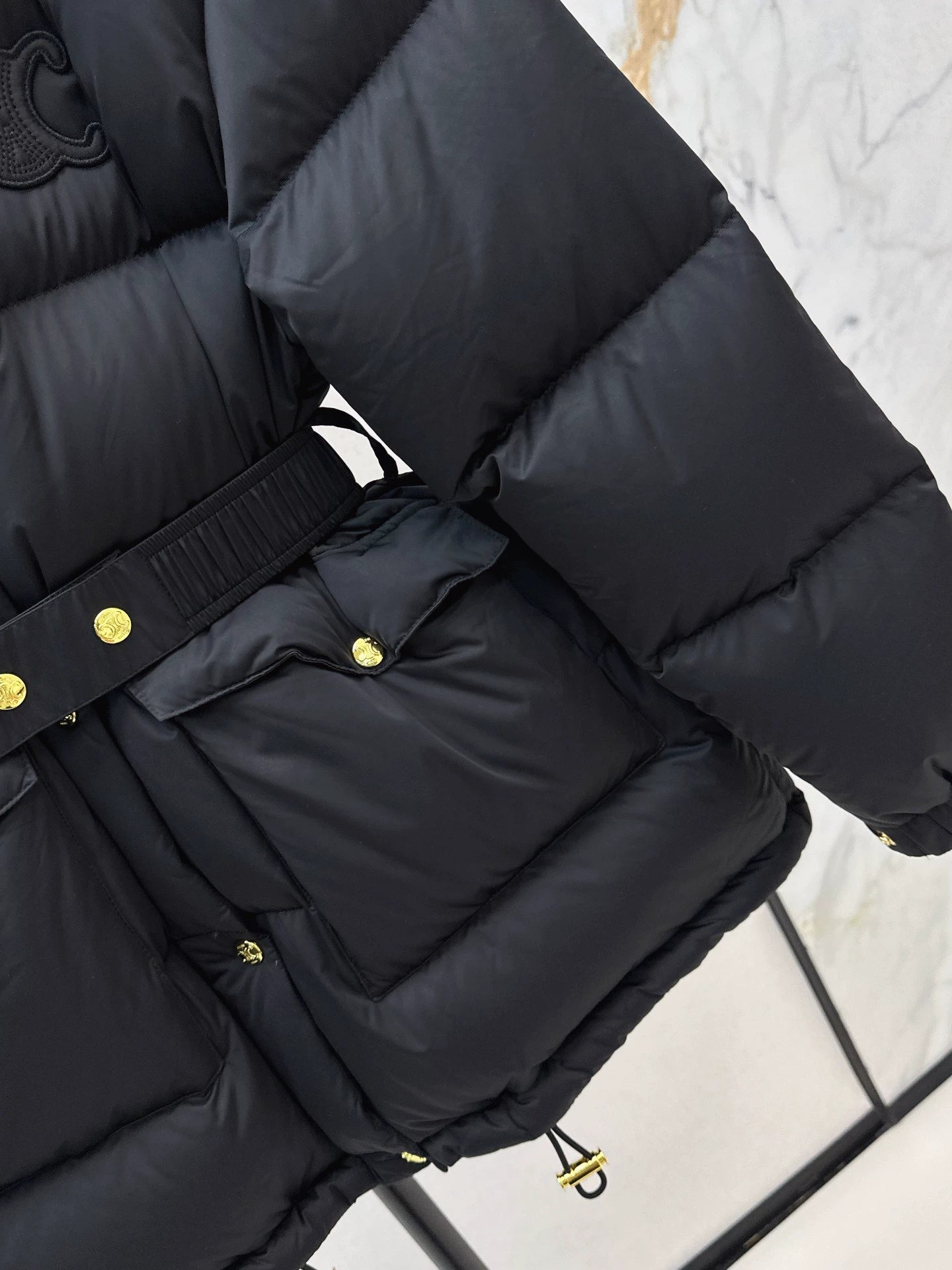 Ce 25 Stand collar waisted down jacket