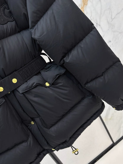Ce 25 Stand collar waisted down jacket