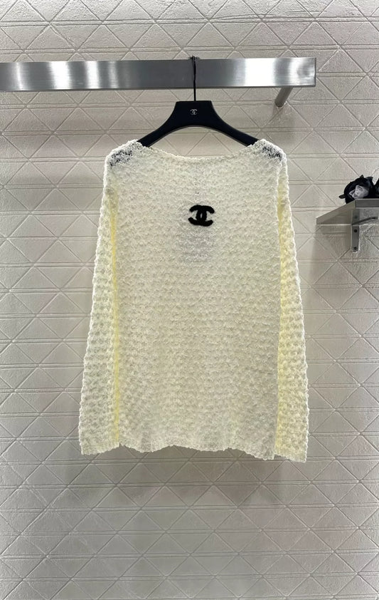 C 25fw French knit long-sleeved top with belt