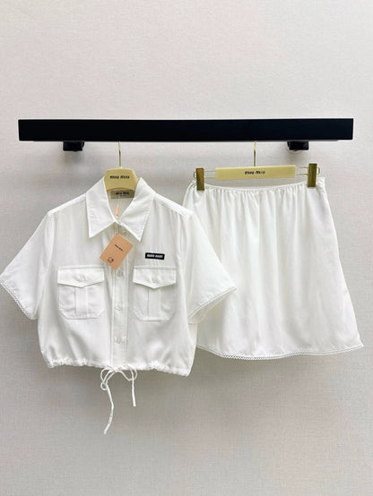 M 25 Spring/Summer New Age-Defying Short Shirt + Half Skirt Set
