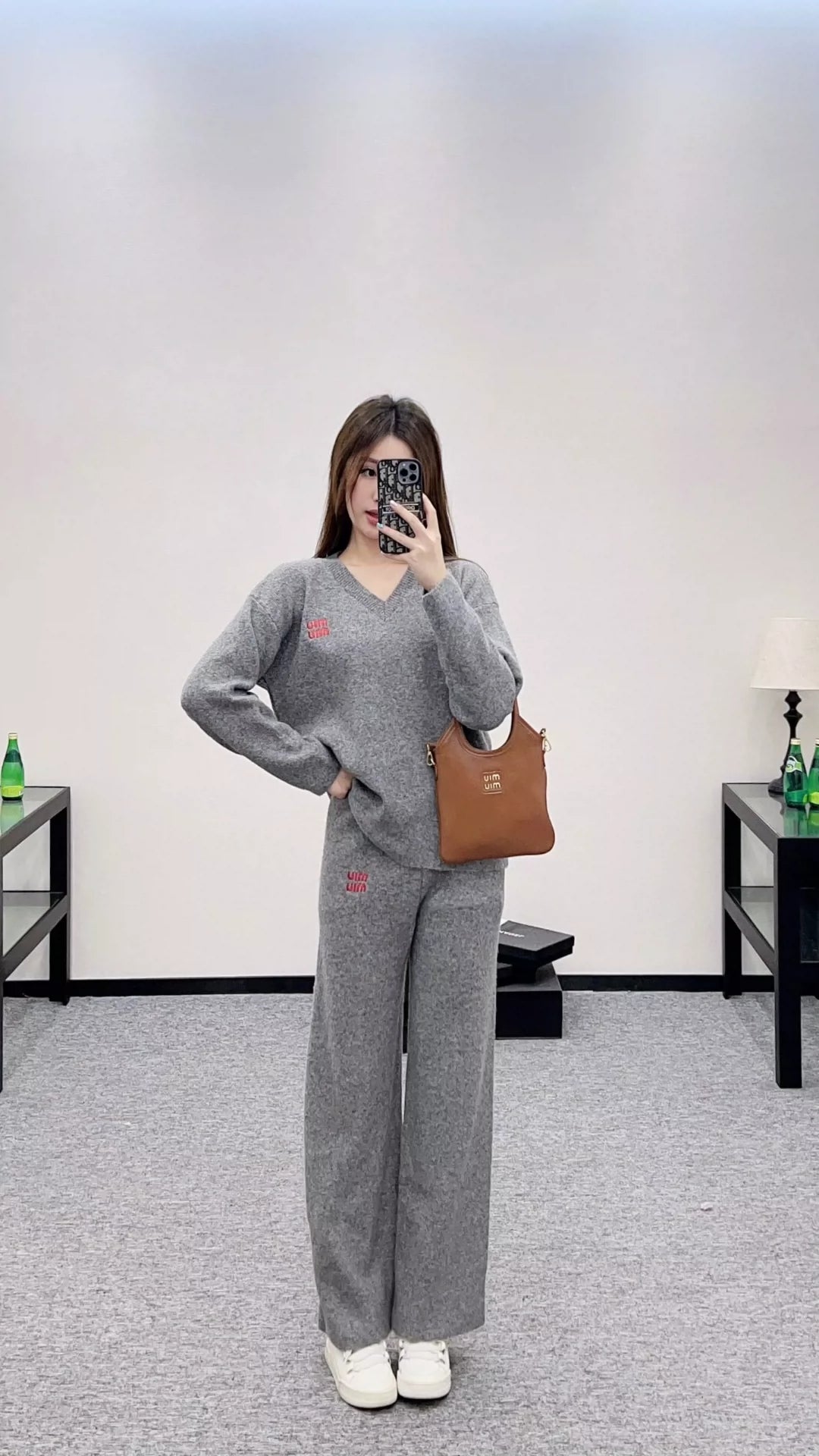 M 25fw Knitted Pullover Top and Pants Set