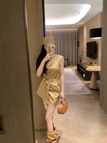 L 25 Khaki Belt Dress