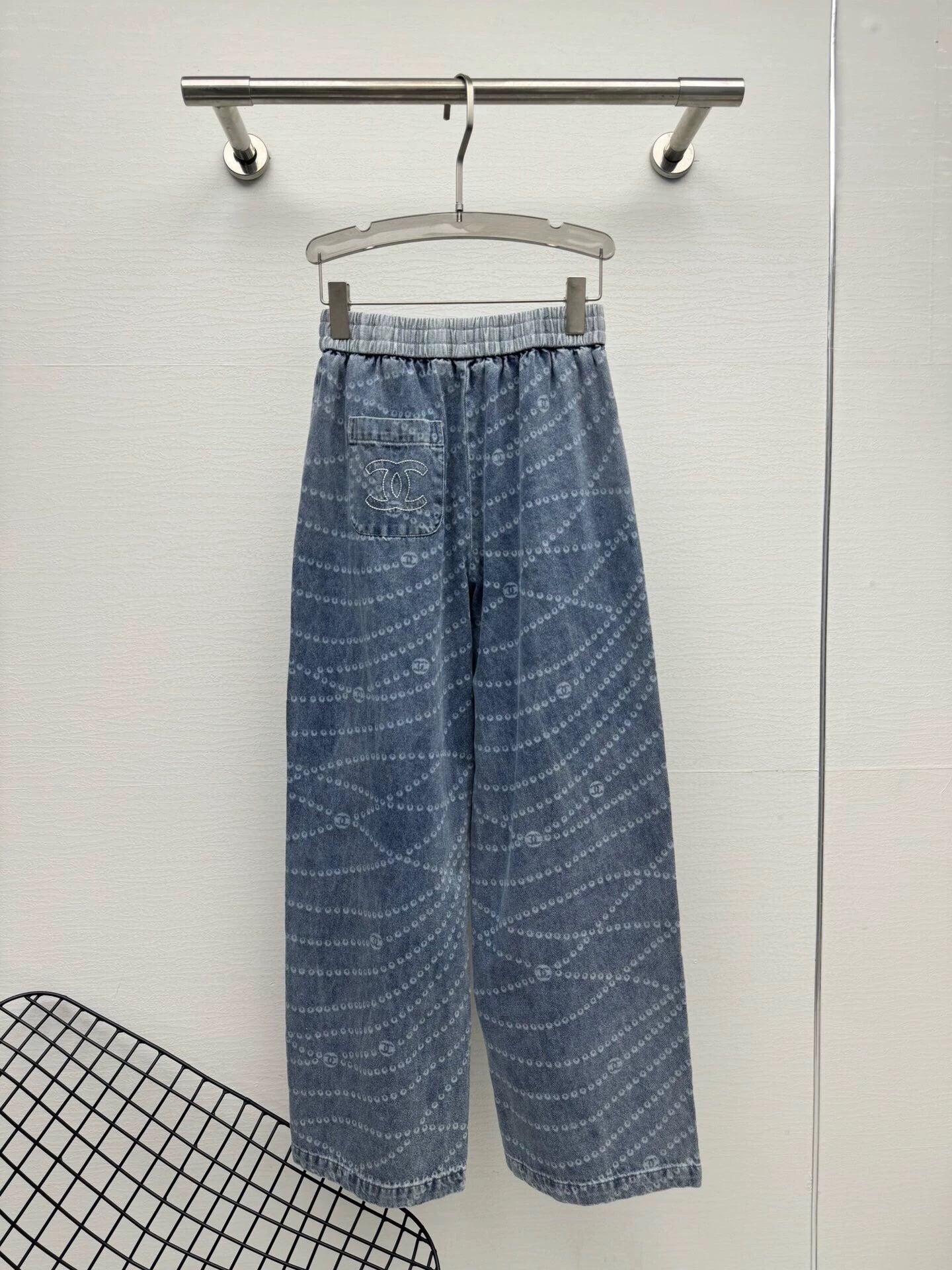 C 25 New Laser Printed Tencel Wide-Leg Jeans