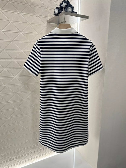 p Spring/Summer 25 Striped short-sleeved dress.