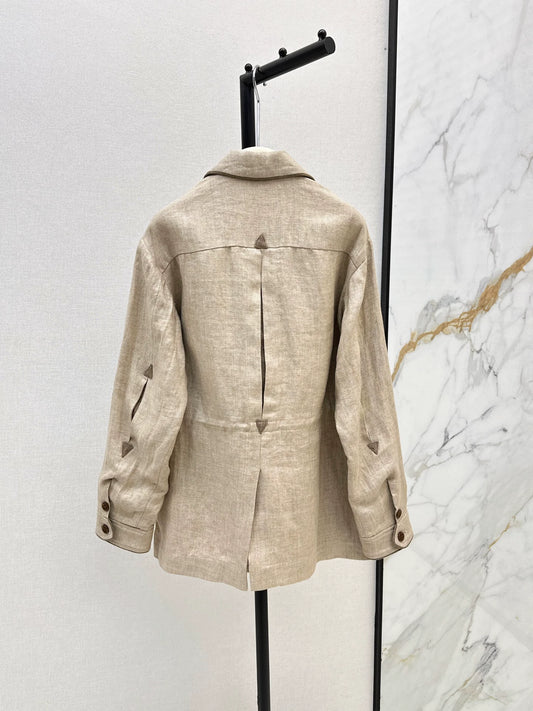 LOR 25 Britische Retro-Leinenjacke für Zuhause und Freizeit