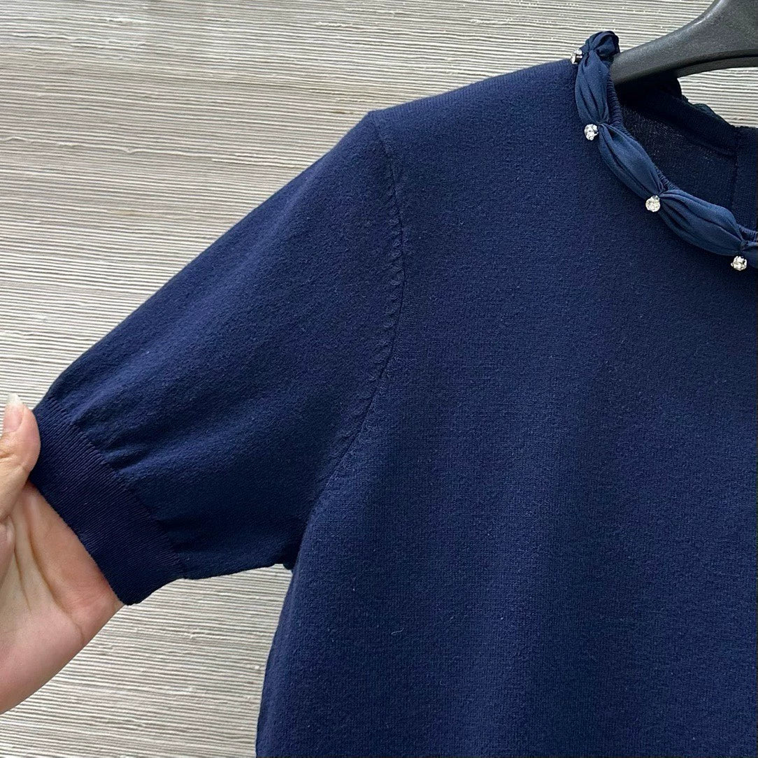 V 25 Spring/Summer New Knit Short Sleeve Top