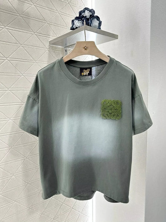 LO 25 Spring/Summer Embroidered Totem Round Neck Short Sleeve T-Shirt