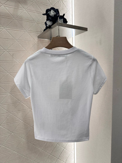 AL 25 Overlap Printed Letters Short Sleeve T-Shirt