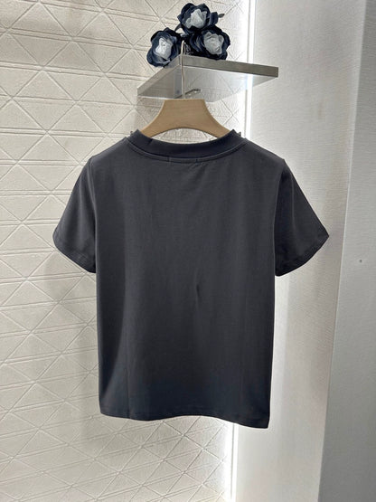 D 25 New Studded Cotton Short Sleeve T-Shirt