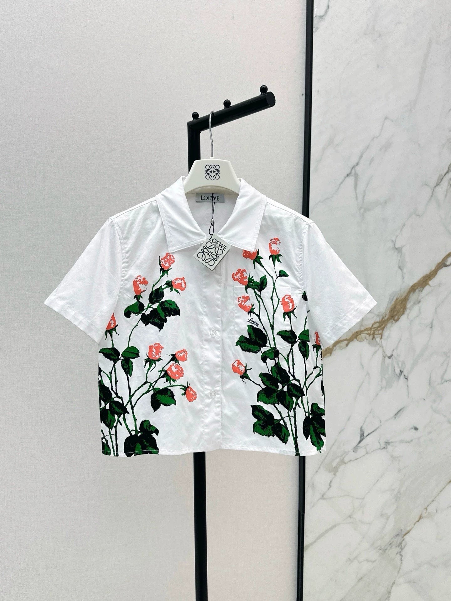 Chemise à manches courtes à motifs imprimés LO 25, nouvelle collection vacances printemps/été 