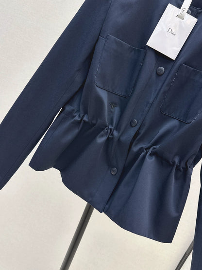 D 25fw New round neck waist windbreaker