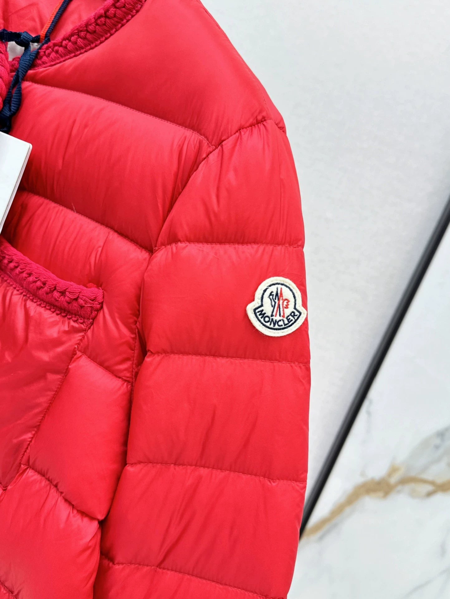 MON 25 Woven patchwork down jacket(BLAKC,NAVY,RED,BEIGI)