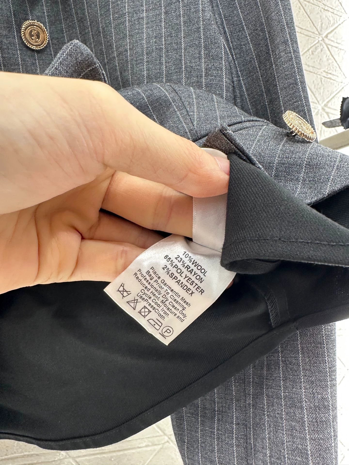 Y 25 Striped two-piece suit and trousers set