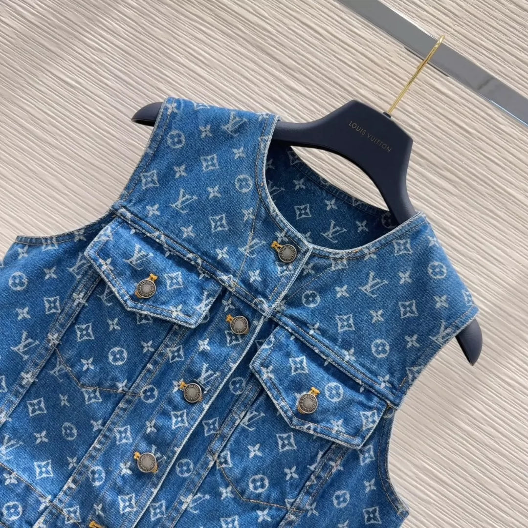L 25 New Printed Pocket Leather Tag Cowboy Vests