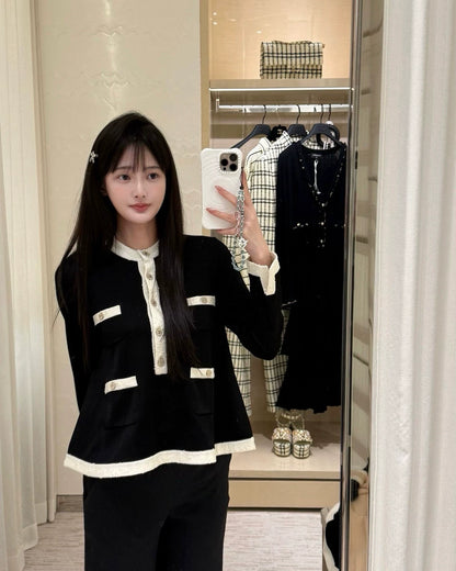C 25 Early Fall New Premium Black and White Half Cardigan