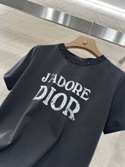 D 25 New Studded Cotton Short Sleeve T-Shirt
