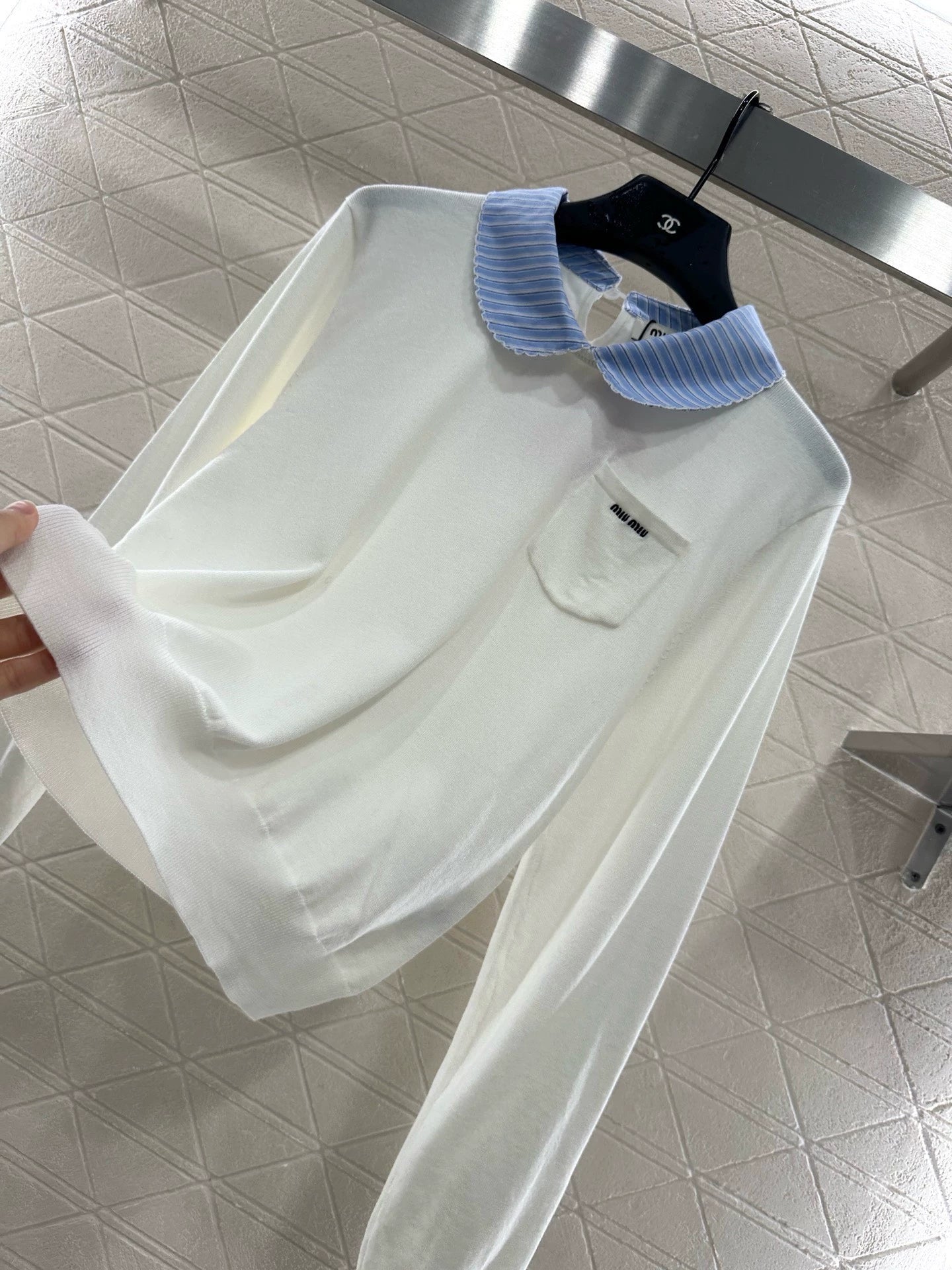 M 25 Spliced knitted long sleeves