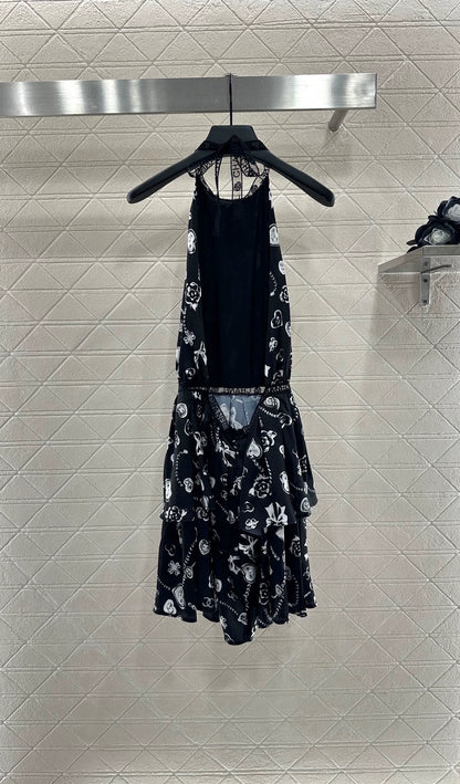 C 25 Printed halter dress