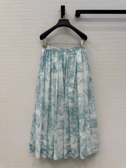 D 25 New Jungle Animal Print Pleated Half Skirt