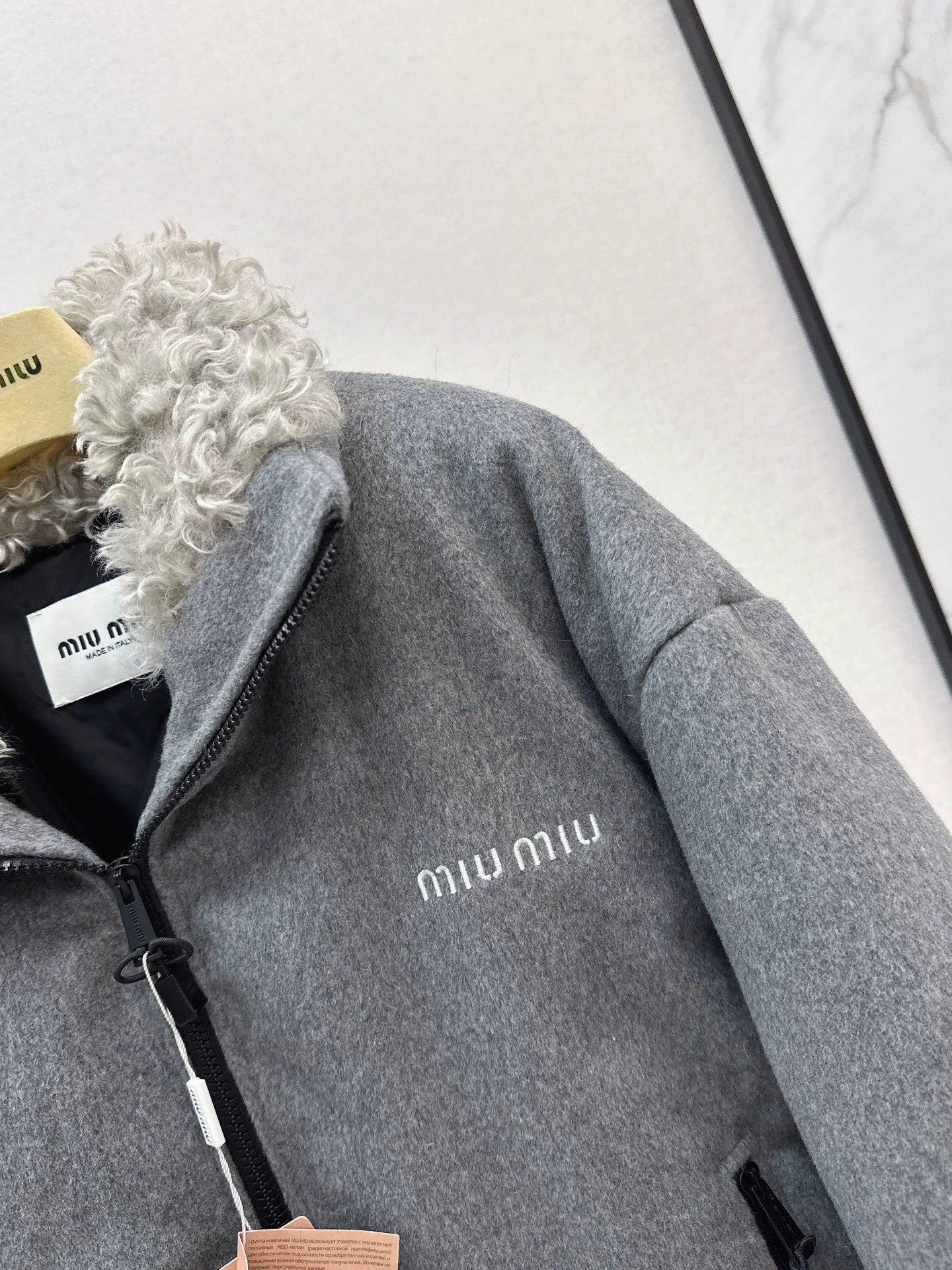 Mi 25 Lamb wool short standing collar down jacket