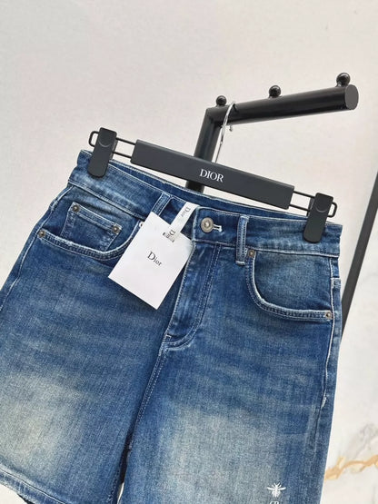 D 25 Spring/Summer New Classic Bee Embroidered Shorts(S-XXL,plus size)