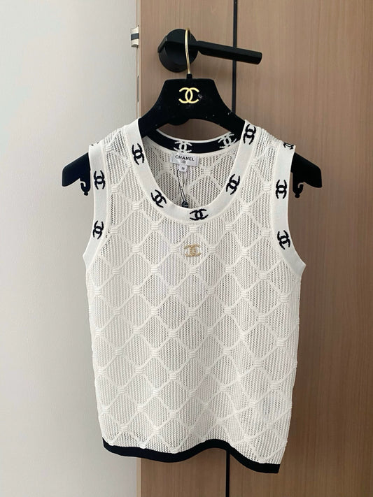 C Spring/Summer 25 Lattice White/Blue Vest