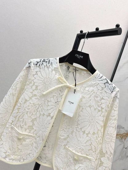 Ce 25 Frühling Sommer Neueste Spitze Stickerei Strickjacke Kleine Jacke 