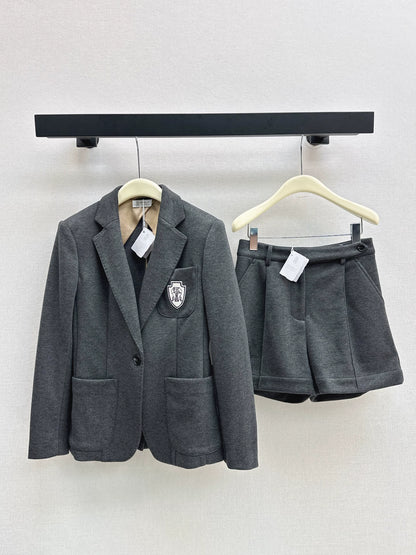BRU 25fw Tennis Collection Badge-Decorated Blazer