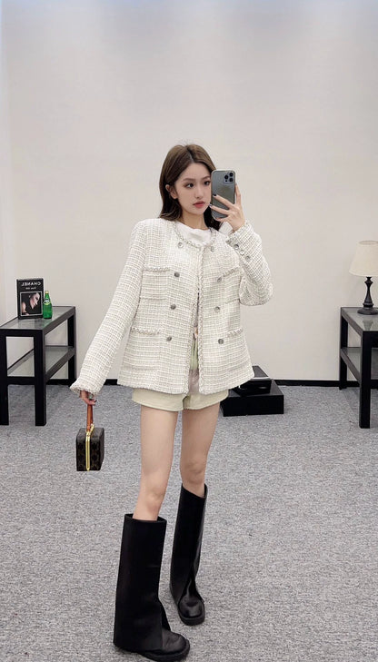 C 25 Early Spring 25 New Check Tweed Jacket