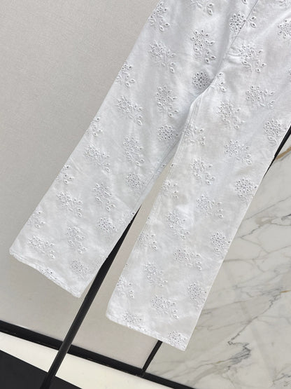 Chl 25 hollow embroidered jeans