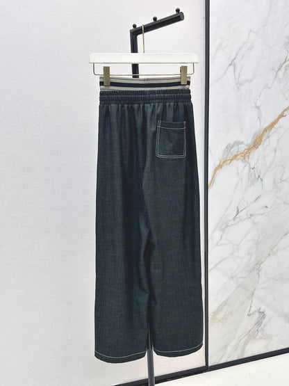 LO 25fw New Straight-leg Pants with Web Decoration