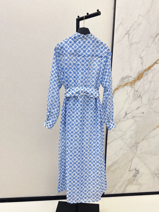 L 25 Spring/Summer New Blue Long Shirt Dresses