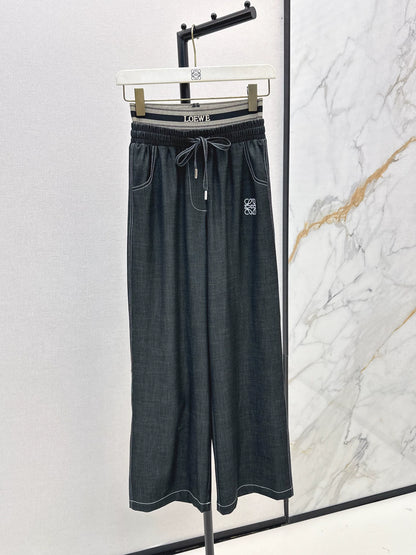 LO 25fw New Straight-leg Pants with Web Decoration