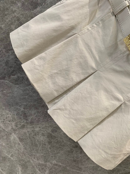 M 25 Belt skirt pleated skirt