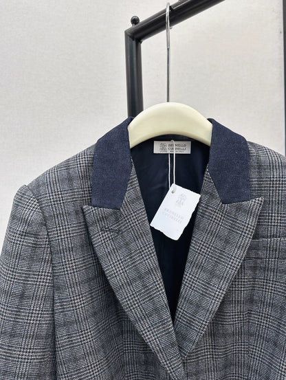 Bru 25 Blue plaid blazer