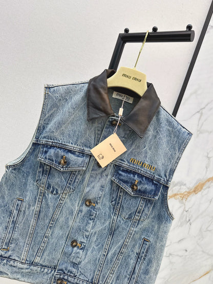 M 25fw Vintage denim vest