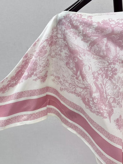 Di 25 Holiday style silk printed scarf cape cardigan
