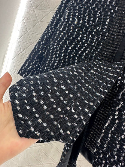 C 25 Sequined check cardigan jacket