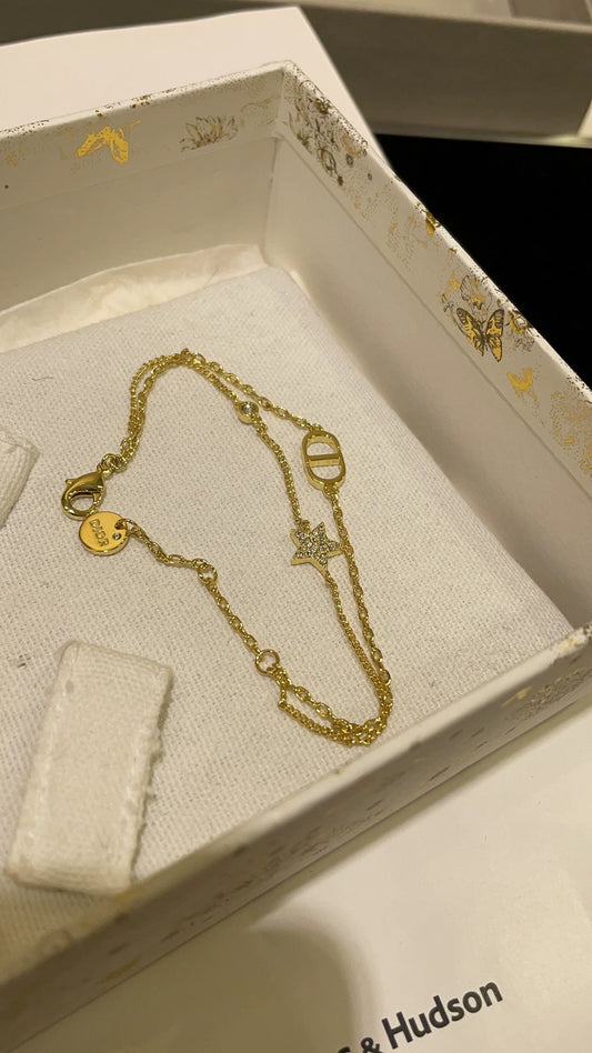 D 25 Gold Star Double Bracelet