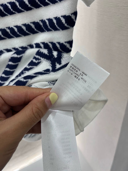 L 25 Spring Summer New Jacquard Rope Knit Short Sleeve Top