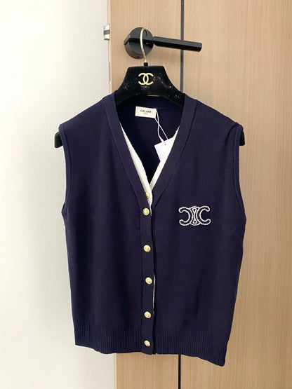 CE 25 new single-breasted sleeveless knitted vest