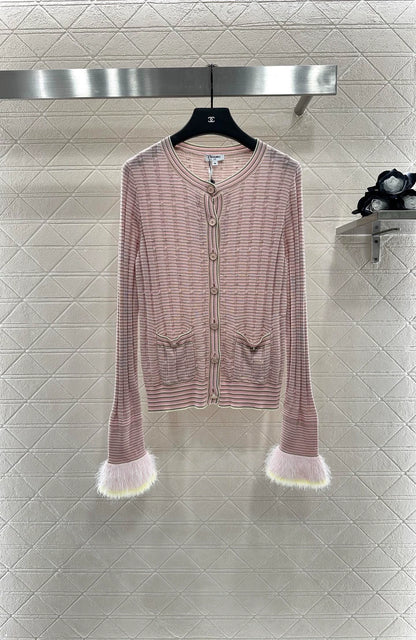 C 25 Flowing tassel knitted cardigan